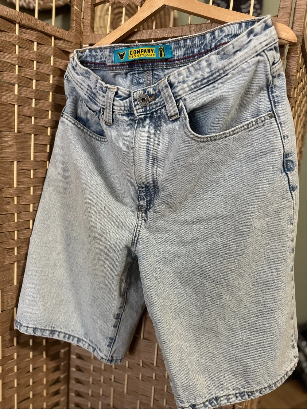 Vintage Light Wash Denim Baggy Shorts